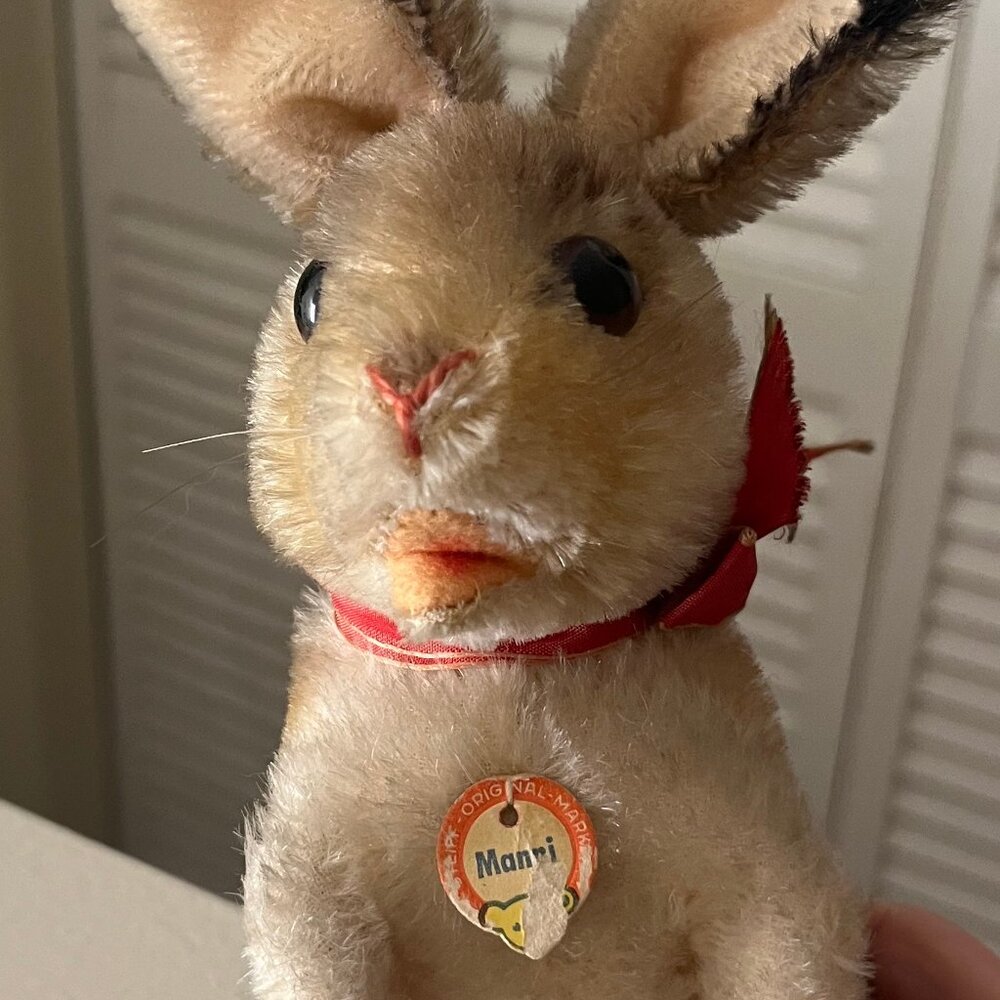 Vintage Steiff Rabbit "Manni" – With Button, Tag & Ribbon – Collectible - Picture 5 of 6